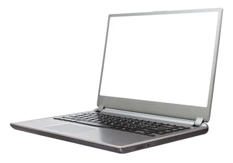 Laptop computer on white background Stock Photos