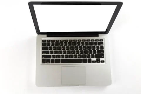 Laptop computer on white background Stock Photos