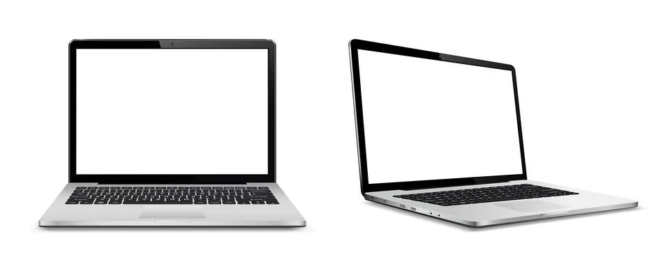 Laptop computer with white screen Stock Illustration