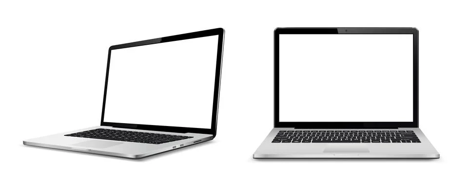 Laptop computer with white screen Illustrazione stock