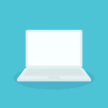 Laptop computer white vector mockup Stock Illustration
