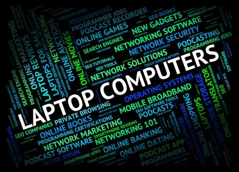 Laptop Computers Represents Computing Keyboard And Portable Stock Illustration
