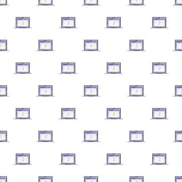 Laptop computers showing data display seamless technology pattern Illustrazione stock