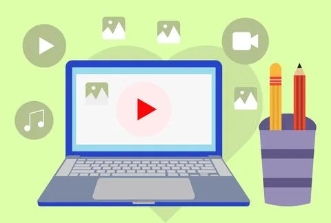 Laptop Concept Illustration Vector Style Illustration Stock Illustration