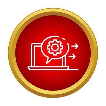 Laptop configuration process sending settings and data Stock Illustration