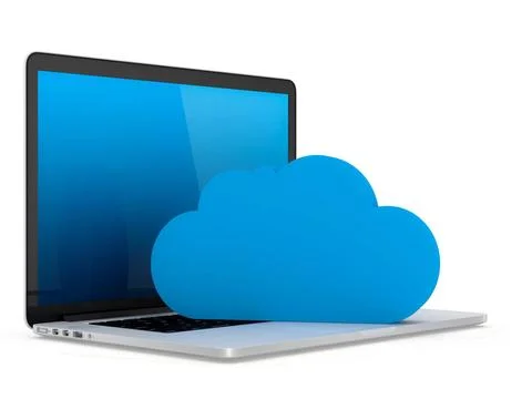 Laptop connected to cloud server Cloud Computing Concept - Laptop connecte... Stock Photos