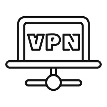 Laptop connecting to vpn server network Stock Illustration