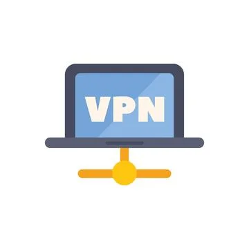 Laptop connecting to vpn server using secure connection Stock Illustration
