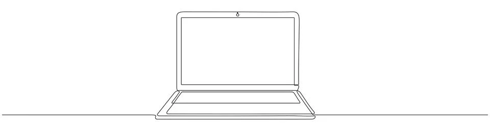 Laptop continuous line drawing. Stock Illustration