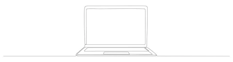 Laptop continuous line drawing. Stock Illustration