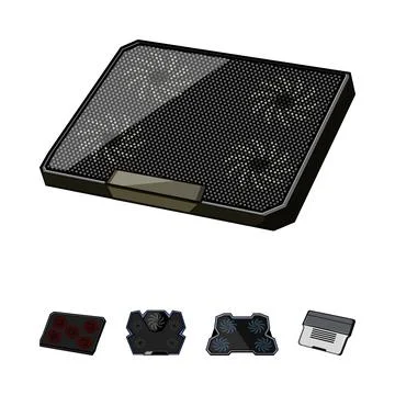 Laptop cooling pad keeping computer running smoothly 스톡 일러스트
