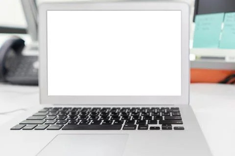 Laptop with copy space Stock Photos