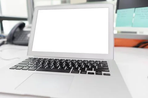 Laptop with copy space Stock Photos