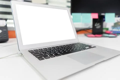 Laptop with copy space Stock Photos