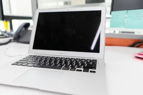 Laptop with copy space Stock Photos