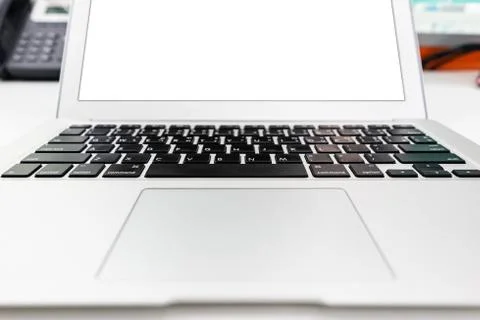 Laptop with copy space Stock Photos