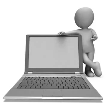 Laptop with copyspace showing browsing web online Stockillustratie