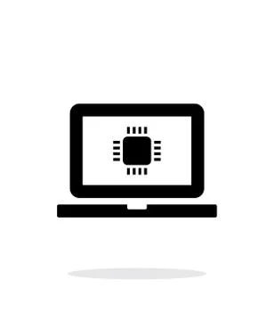 Laptop CPU simple icon on white background Stock Illustration
