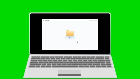 Laptop creating and renaming a folder in a window interface. 4K Vídeo Stock 341693901