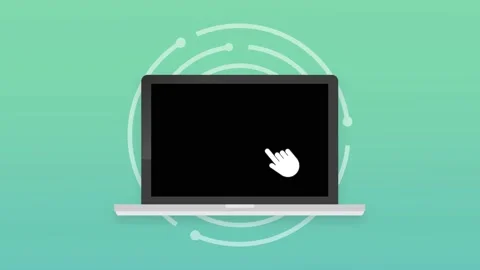 Laptop with cursor. Computer or search click arrow for website. Motion graphics Stock Footage 159963122
