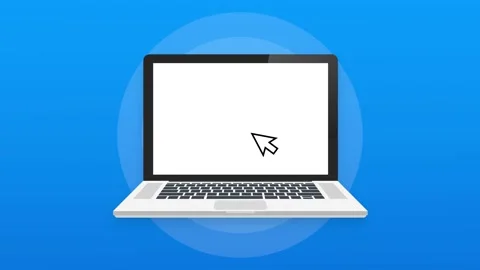 Laptop with cursor. Computer or search click arrow for website. Motion graphics Stock Footage 159963834