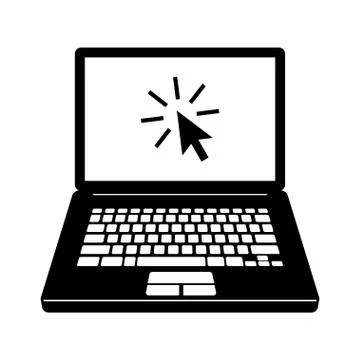 Laptop with cursor icon Illustrazione stock