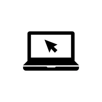 Laptop with cursor on the screen vector icon. Network internet symbol. EPS10 Stock Illustration