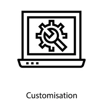 Laptop Customization Vector Illustrazione stock