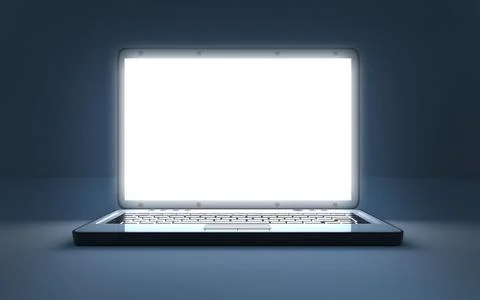 Laptop in the dark (done in 3d) Stock-Illustration