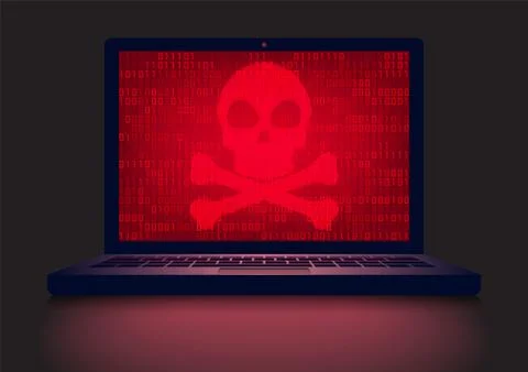 Laptop in the dark 스톡 일러스트