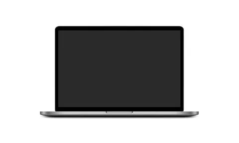 Laptop with dark screen isolated on white background. Stock Illustration