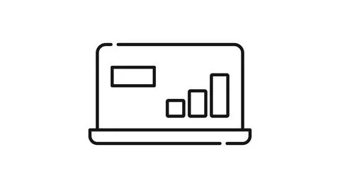 Laptop data analytics and business report icon Illustrazione stock