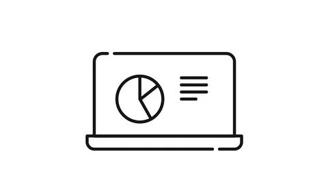 Laptop data analytics icon Stock Illustration