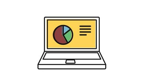 Laptop data analytics icon Ilustração Stock