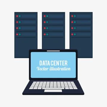 Laptop data center system developer Stock Illustration