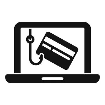 Laptop data phishing icon simple vector. Hacker virus Stock Illustration