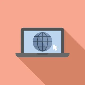 Laptop data web icon flat vector. Platform data rank Illustrazione stock