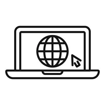 Laptop data web icon outline vector. Platform data rank Stock Illustration
