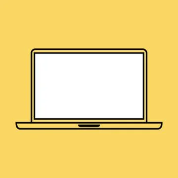 Laptop design template elements for web and mobile applications. Stroke thin Stock Illustration