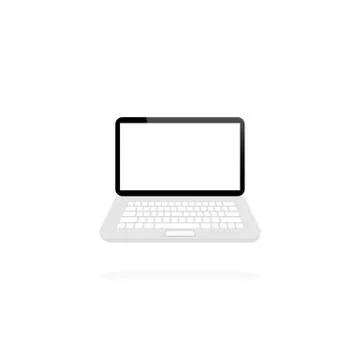 Laptop desktop icon flat. Vector on isolated white background. Eps 10. Stock Illustration