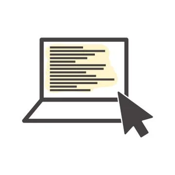 Laptop Device Icon, Electronic Device Mockup Template Illustrazione stock