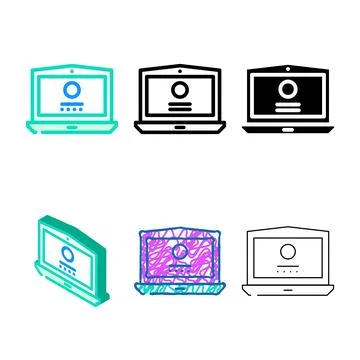 Laptop digital computer color simplified icon vector Illustrazione stock