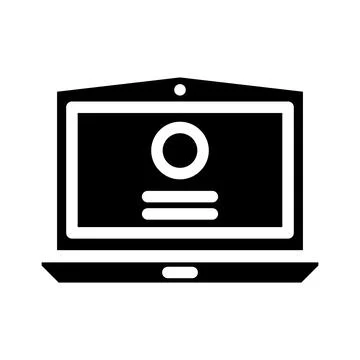 Laptop digital computer glyph icon vector illustration Illustrazione stock