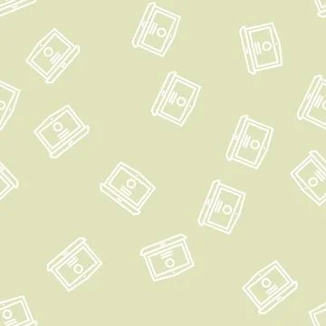 Laptop digital computer line vector seamless pattern Stock Illustration