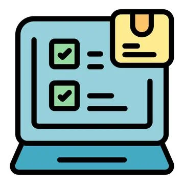 Laptop digital control icon vector flat 스톡 일러스트