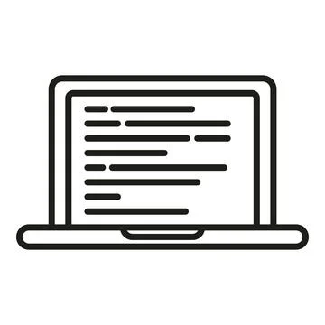 Laptop digital data icon outline vector. Error mobile Stock Illustration