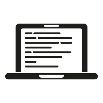 Laptop digital data icon simple vector. Error mobile Stock Illustration