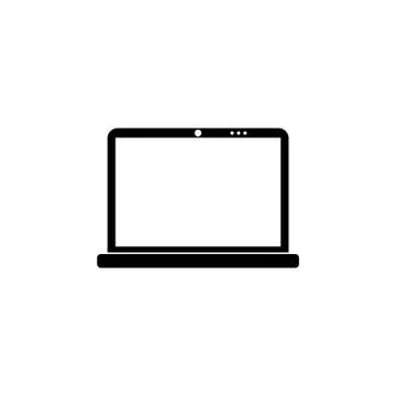 Laptop, Digital Notebook Flat Vector Icon Stock Illustration