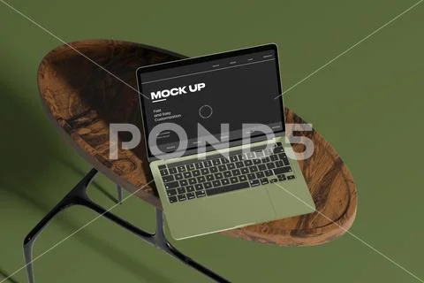 Laptop Display Mockup Scene PSD Template