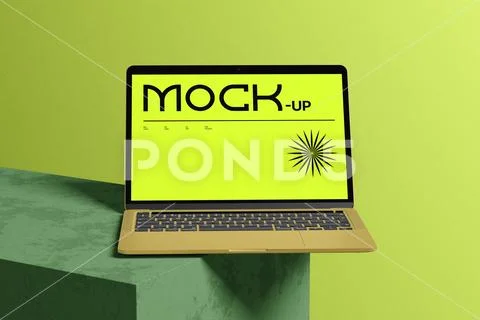 Laptop Display Mockup Template PSD-sjabloon